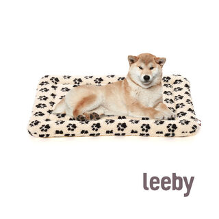 Leeby Colchão macio com estampado de patas para cães
